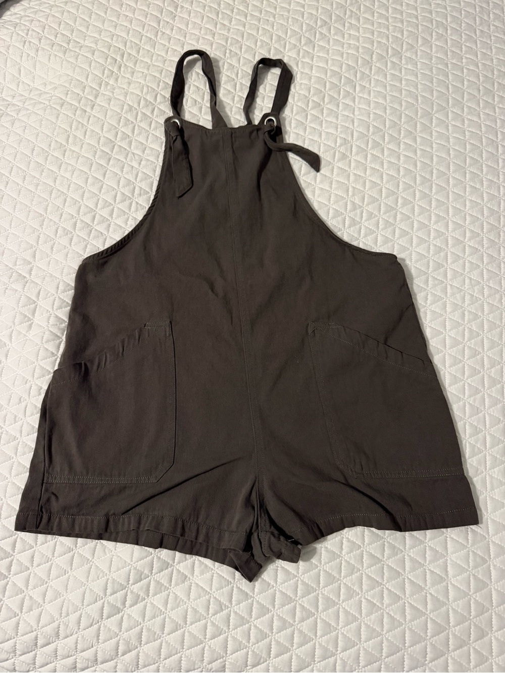 &Merci Women’s Dark Brown Bib Shorts - Lightweight Overalls Style